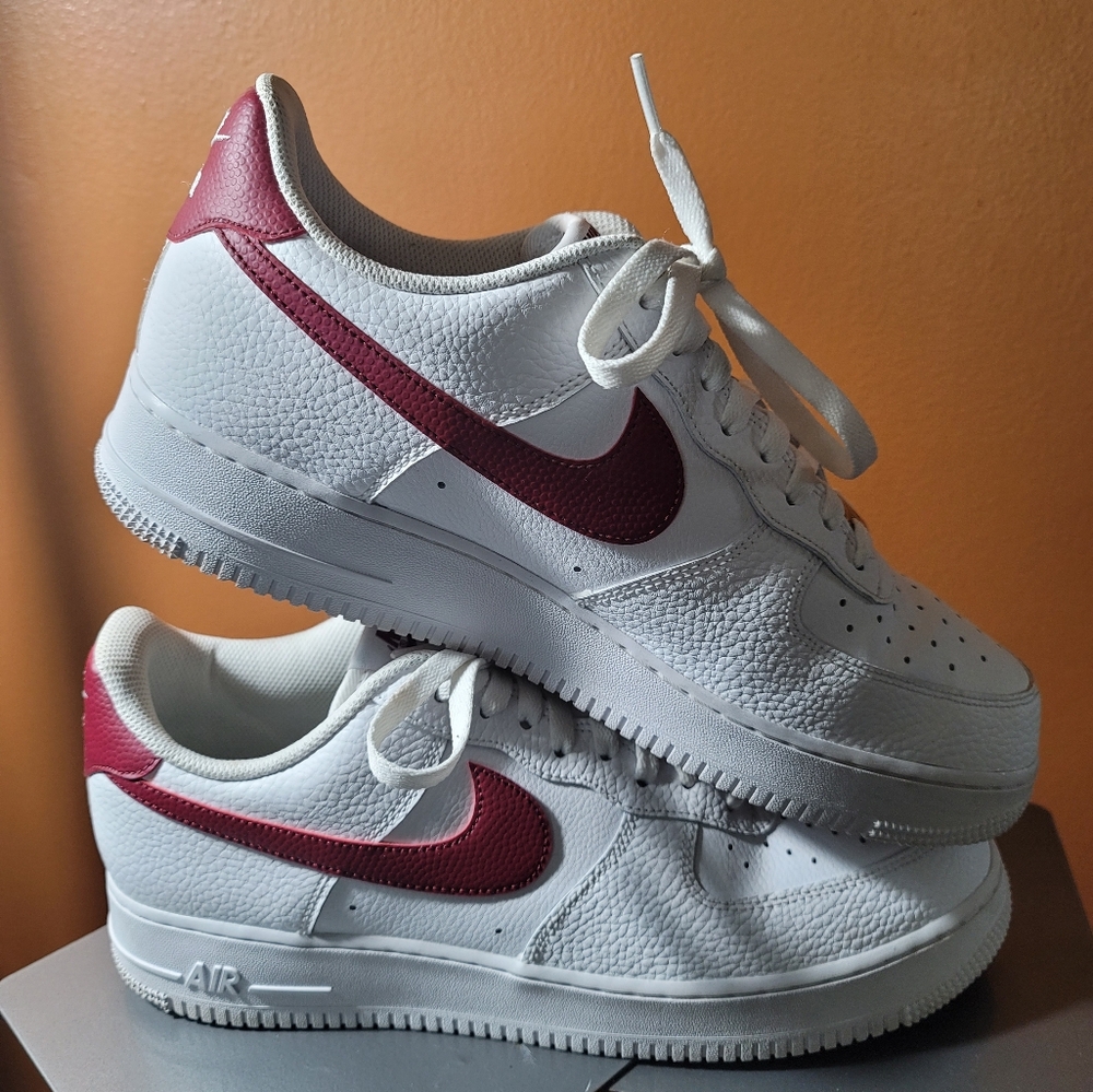 Nike Airforce 1  White and Red Gold Hardware Sneakers